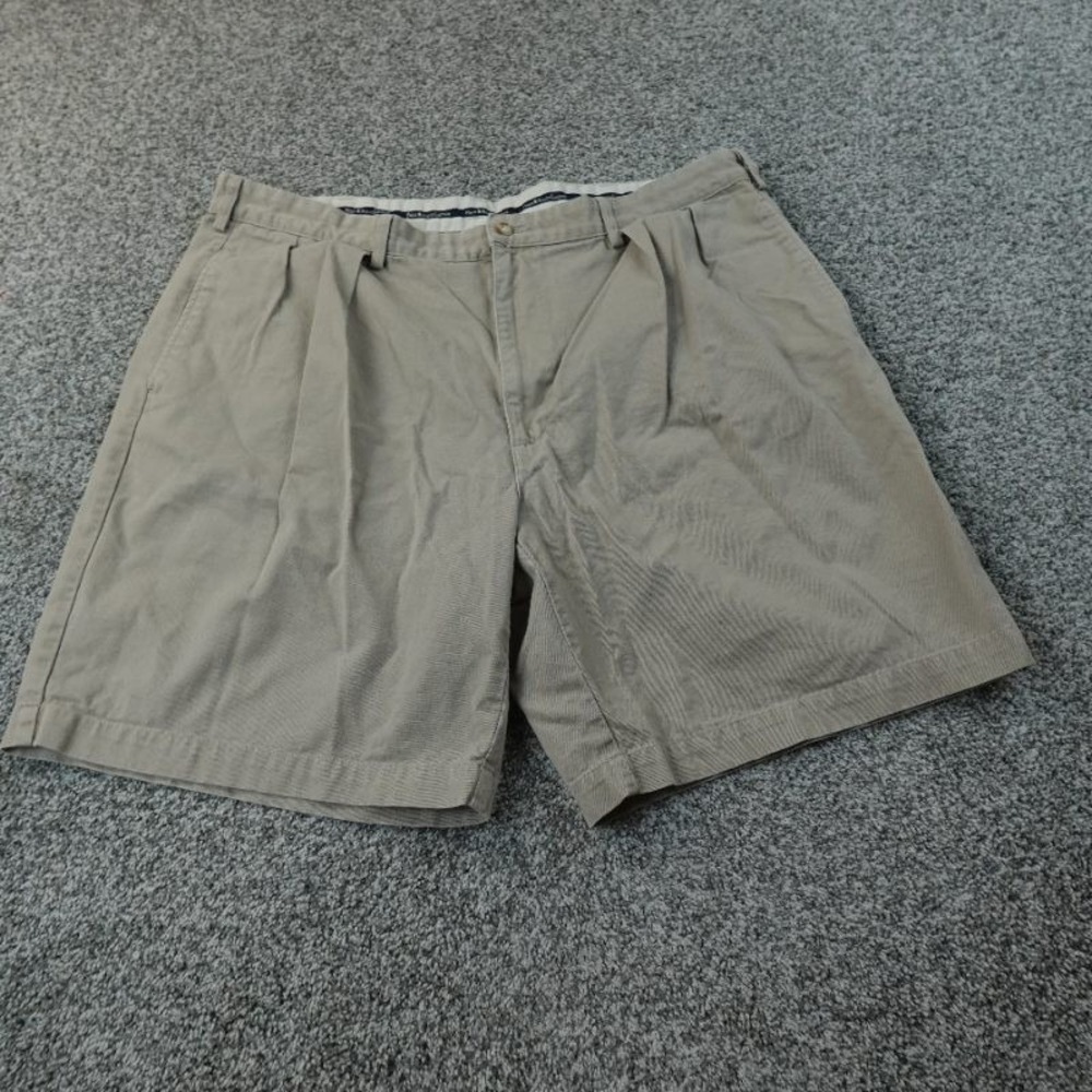 VTG Polo Ralph Lauren Shorts Mens 42 Beige Tyler Short Chino Golf Pleated USA